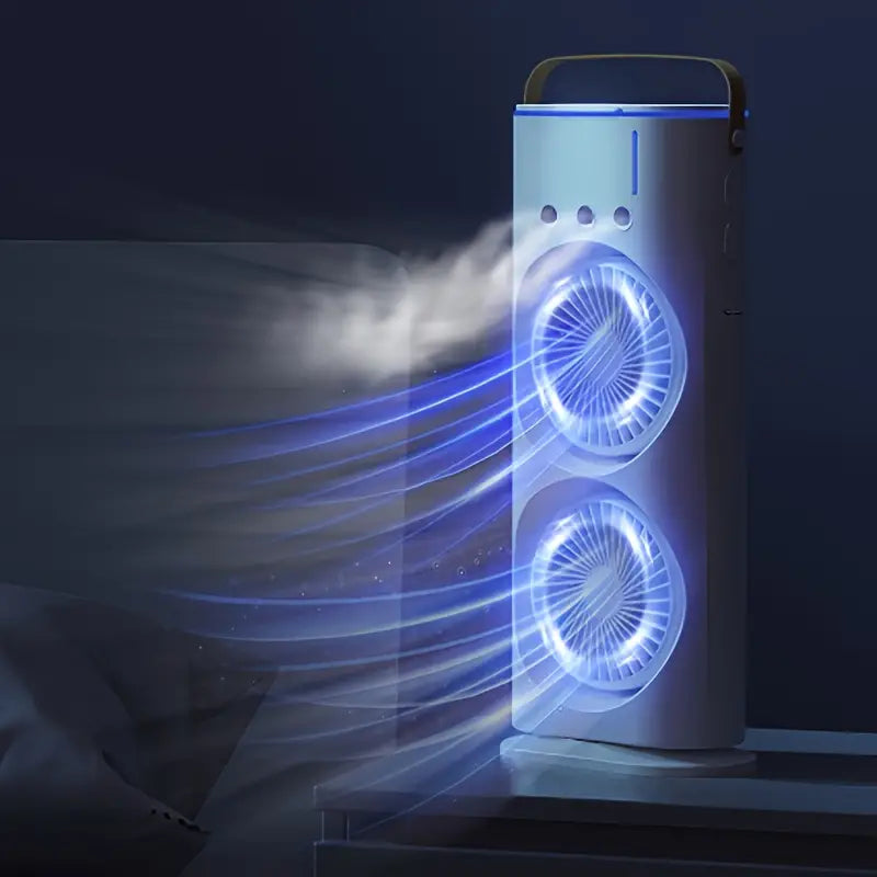 Bežični pokretni dupli ventilator sa funkcijom Vodenog Hlađenja