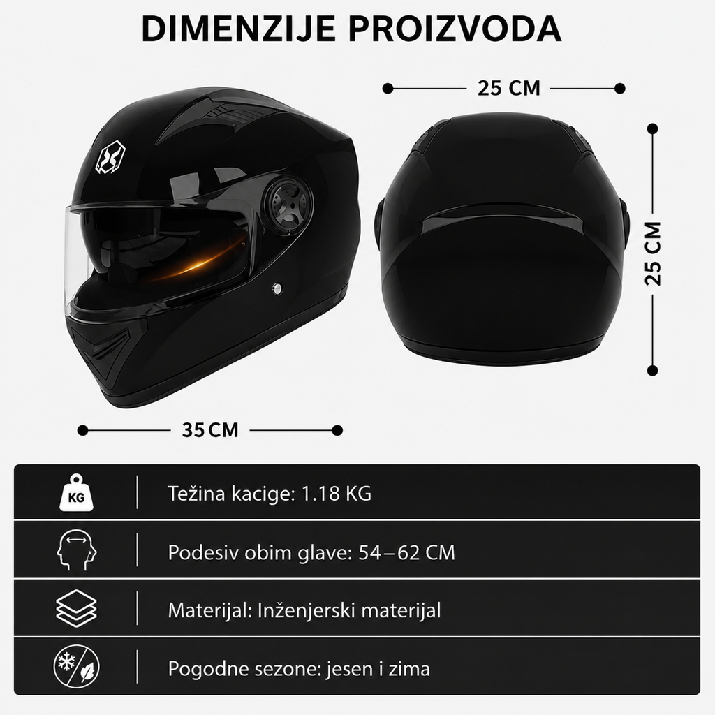 Moto Kaciga sa Duplim Vizirom
