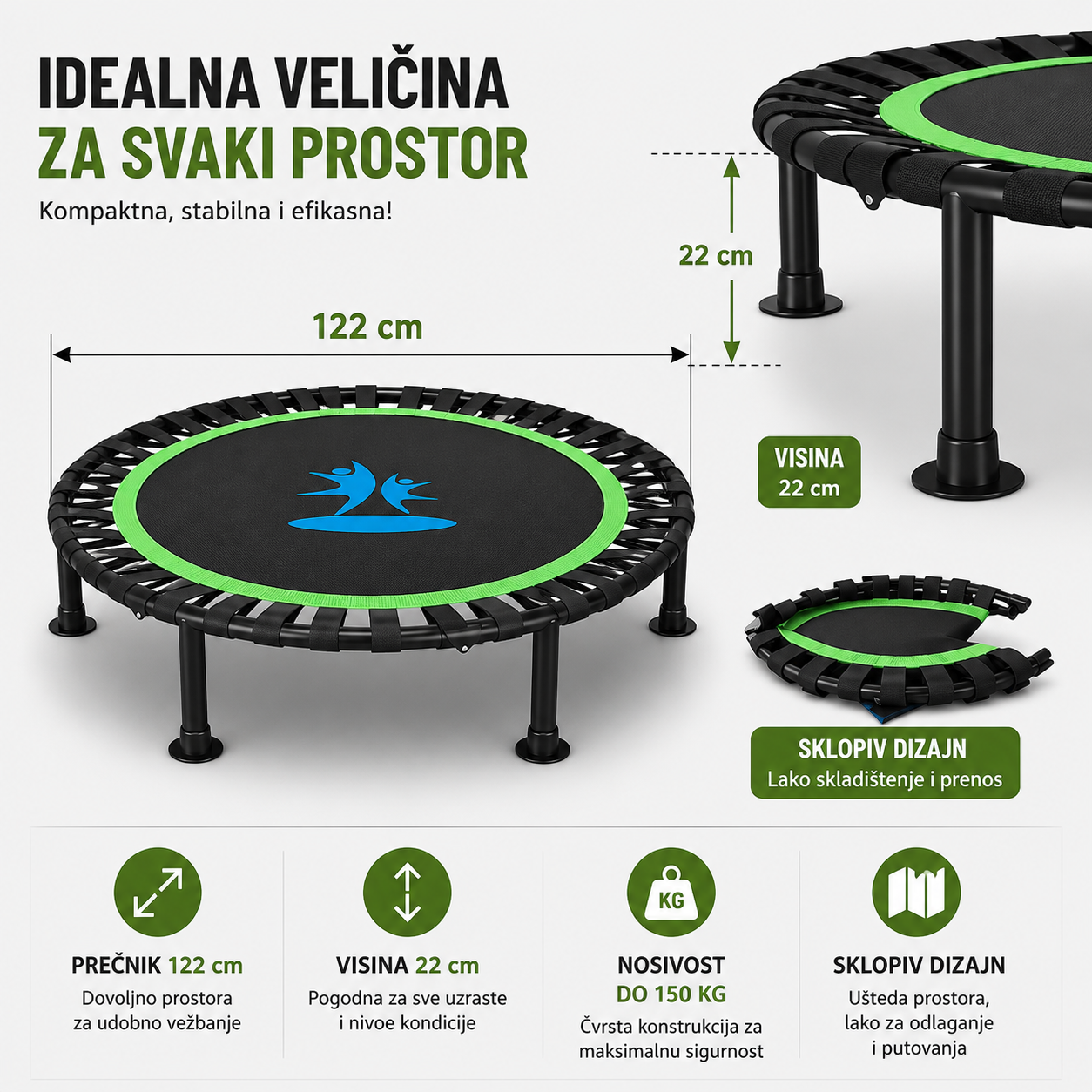 Fitness trambolina 122 cm