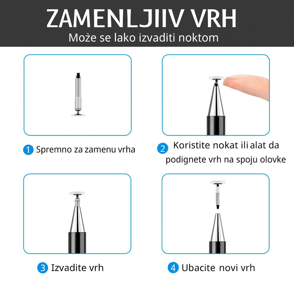 2u1 Olovka za sve Telefone - Bela
