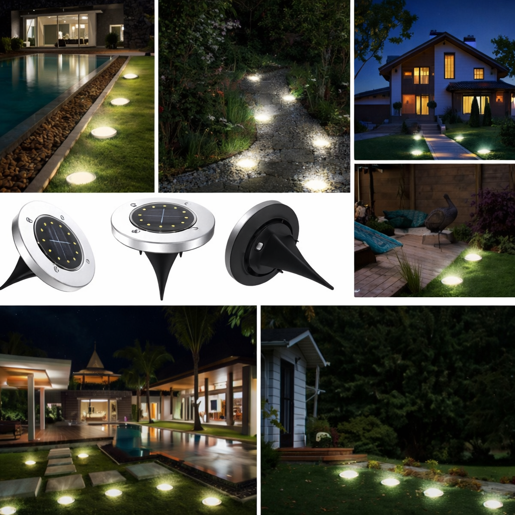 Disk solarne LED lampe ubodne (4 komada)