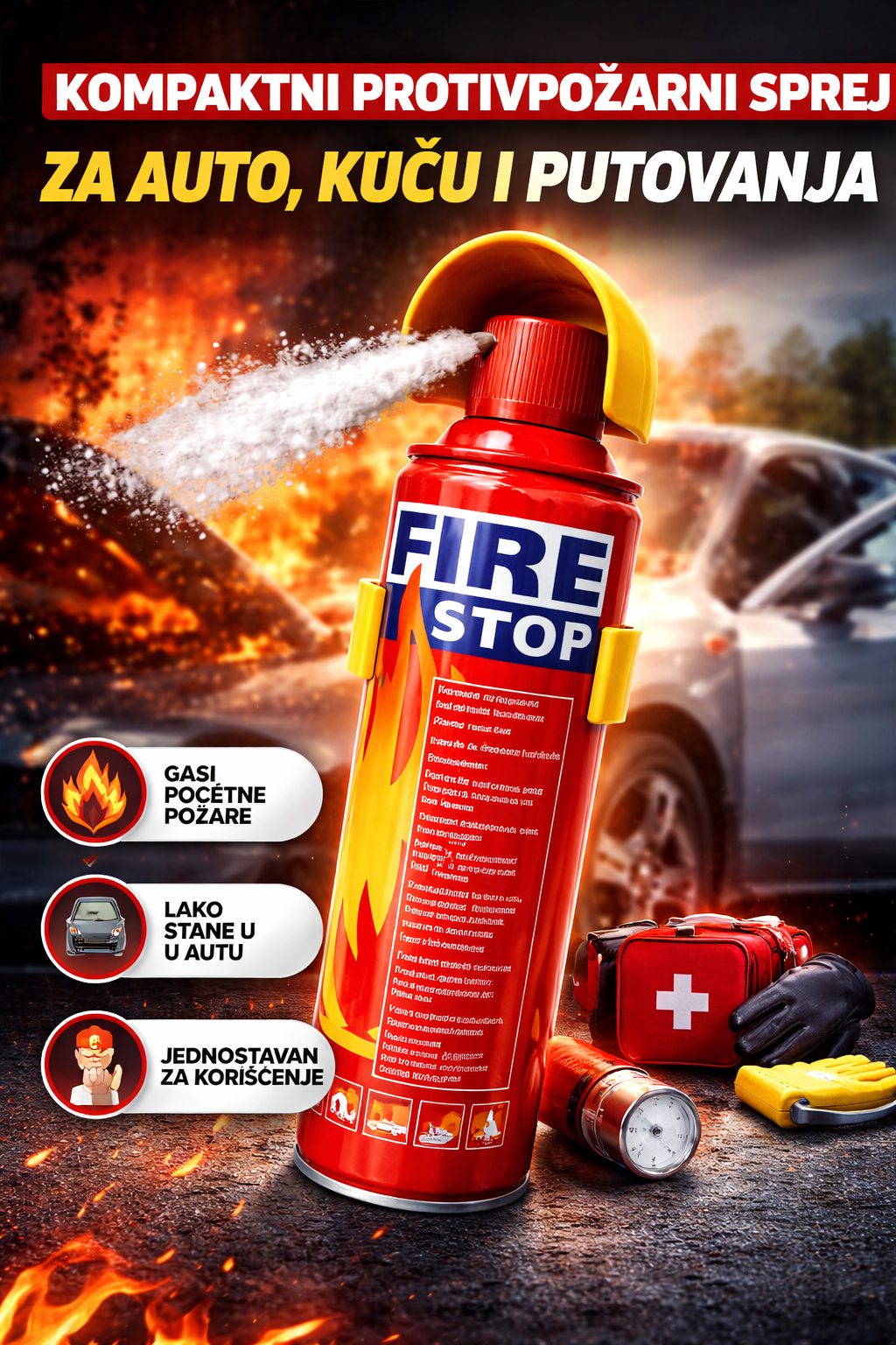 Protivpožarni Sprej za Vozila, Dom i Putovanja - 500ml