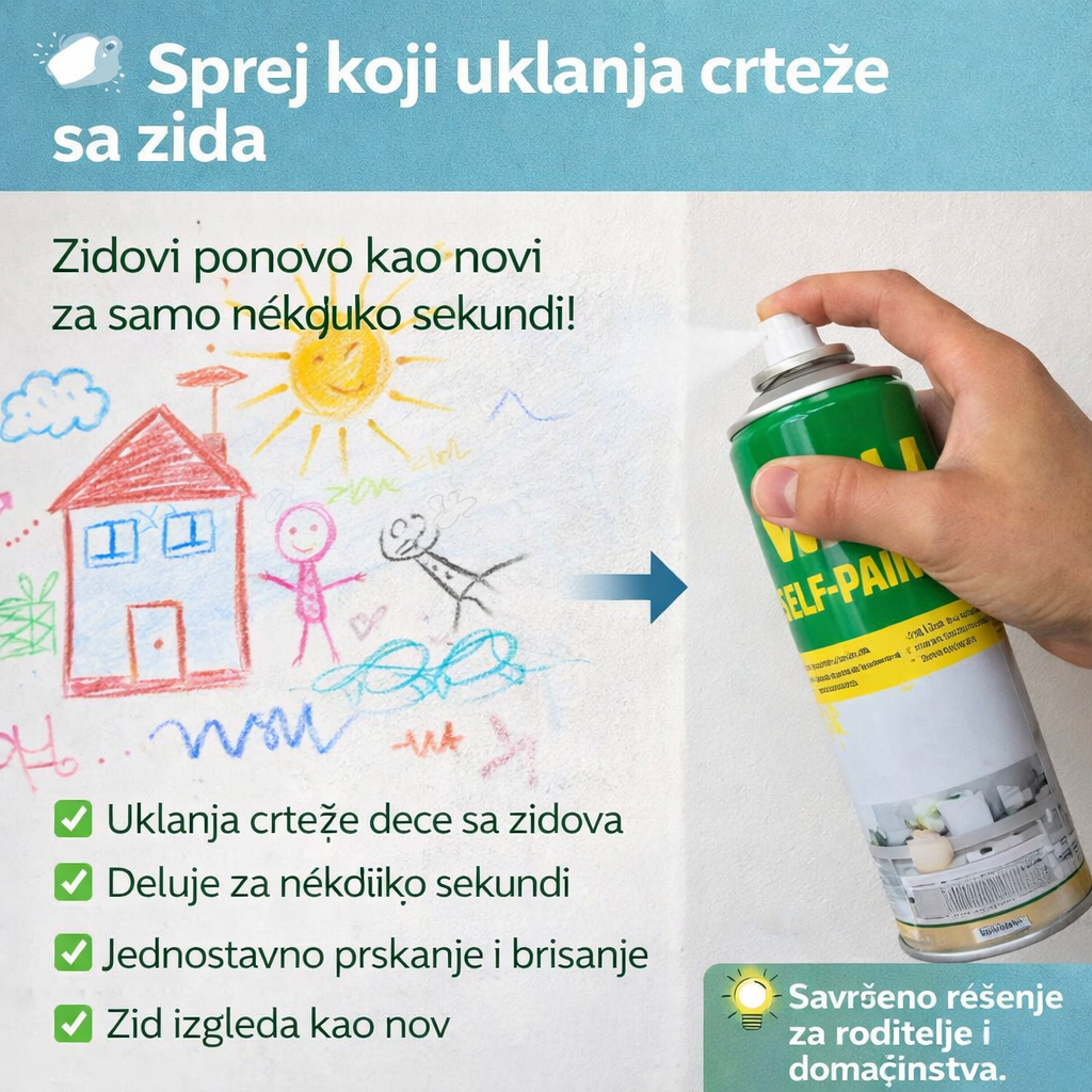 Sprej za lako farbanje Zidova 800ml (1+1 Gratis)
